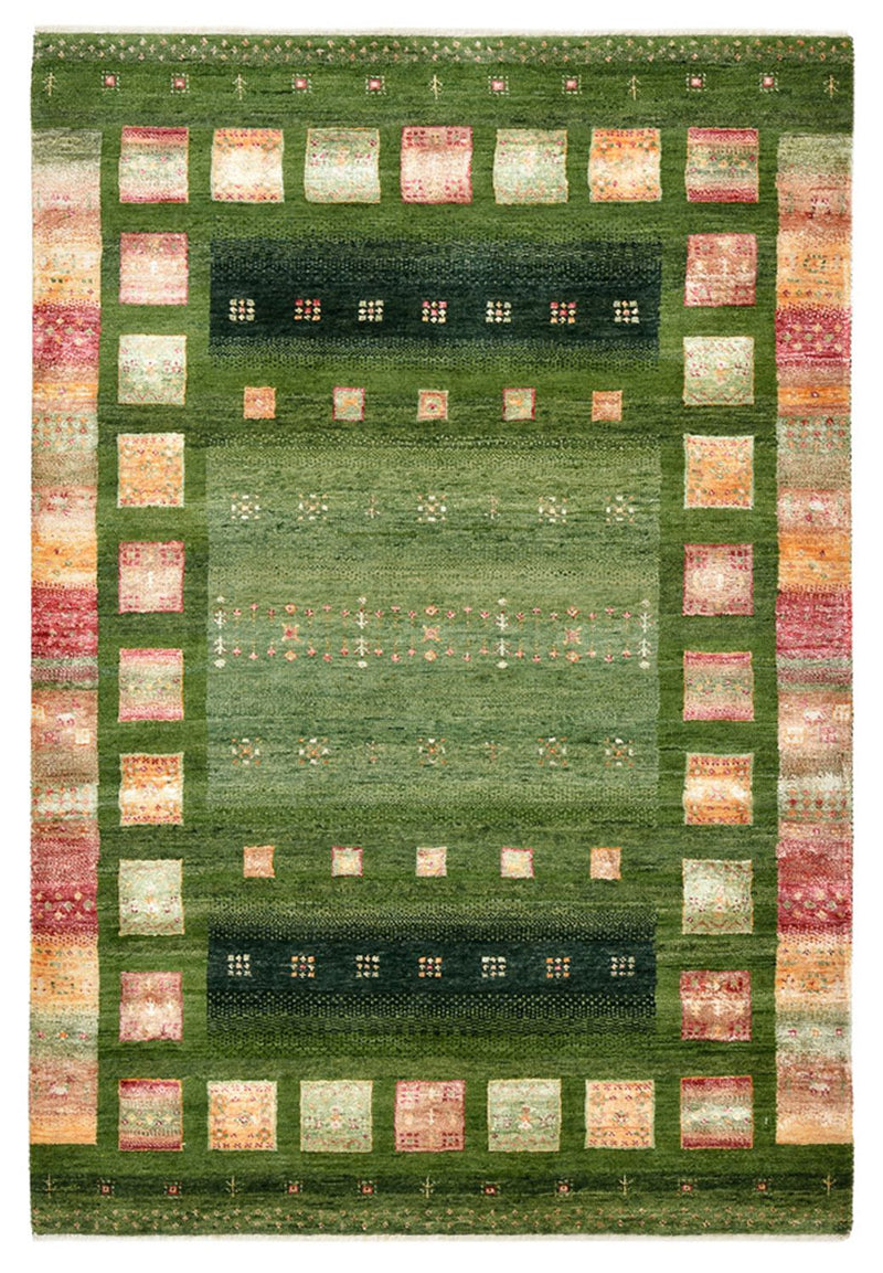 Gabbeh-tæppe - Loribaft Indus - 154 x 105 cm - grøn