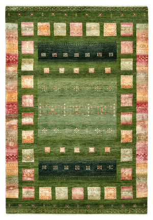 Gabbeh-tæppe - Loribaft Indus - 154 x 106 cm - grøn