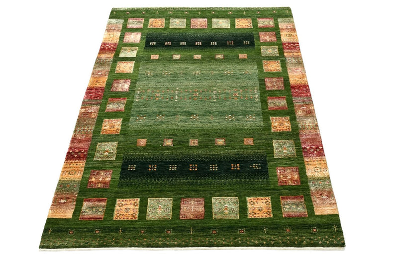 Gabbeh-tæppe - Loribaft Indus - 154 x 106 cm - grøn