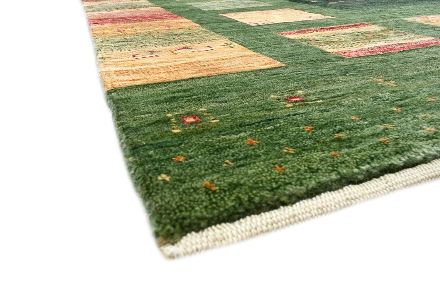 Gabbeh-tæppe - Loribaft Indus - 302 x 249 cm - grøn