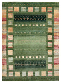Gabbeh-tæppe - Loribaft Indus - 346 x 245 cm - grøn