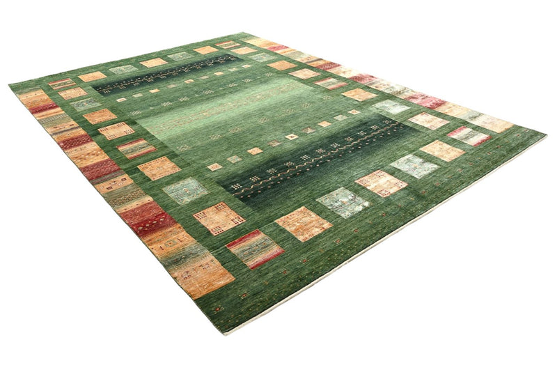Gabbeh-tæppe - Loribaft Indus - 346 x 245 cm - grøn