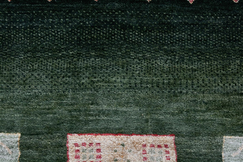 Gabbeh-tæppe - Loribaft Indus - 346 x 245 cm - grøn