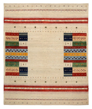 Gabbeh-tæppe - Loribaft Indus - 298 x 249 cm - lys beige