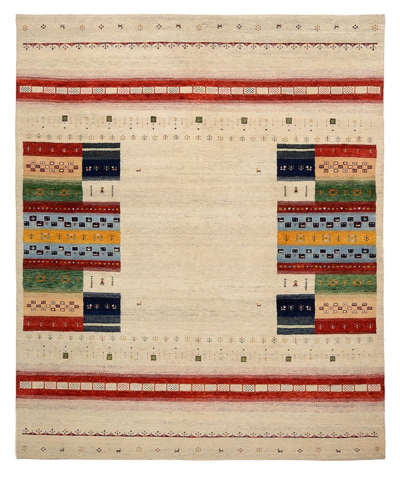 Gabbeh-tæppe - Loribaft Indus - 298 x 249 cm - lys beige