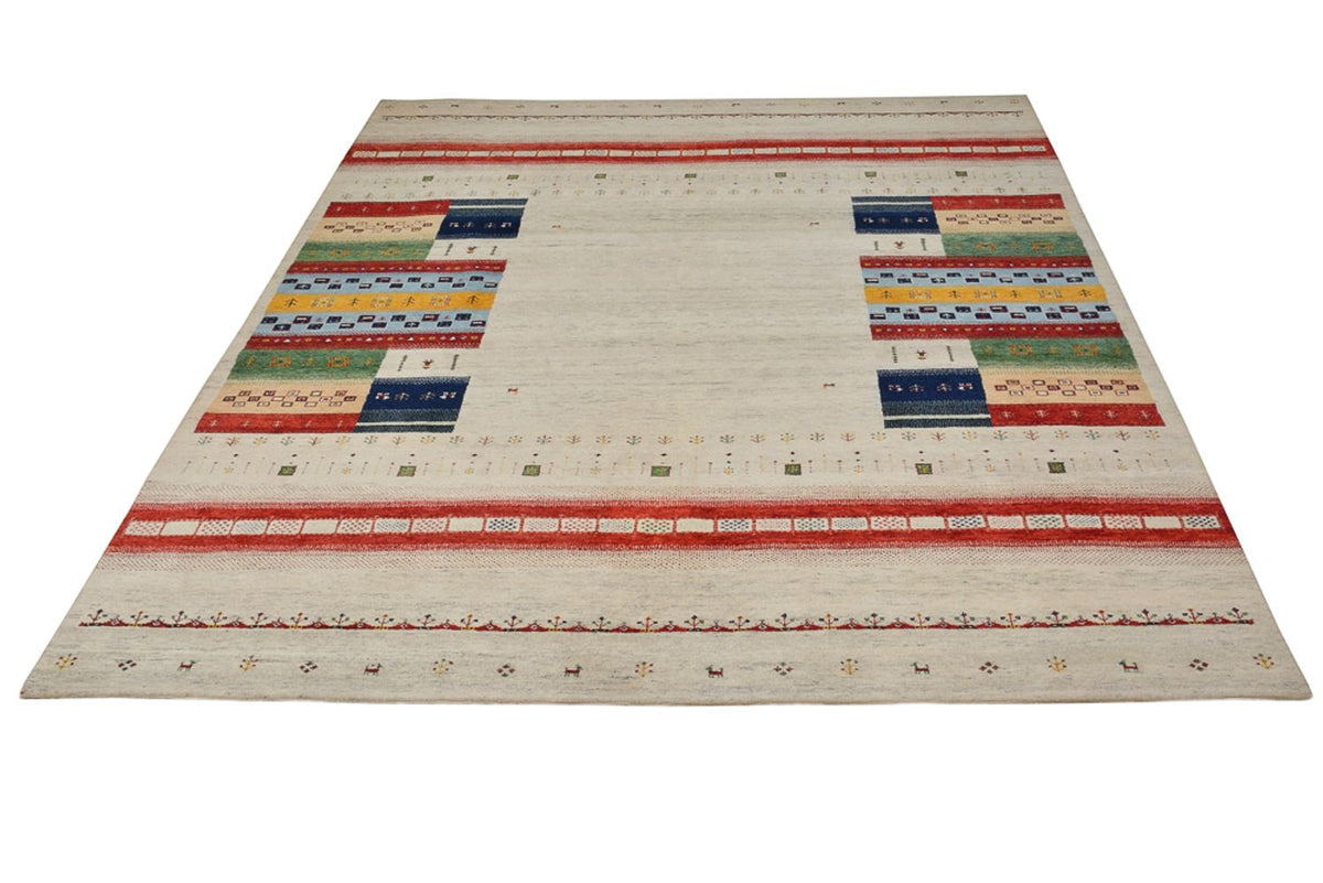 Gabbeh-tæppe - Loribaft Indus - 298 x 249 cm - lys beige