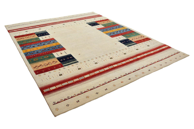 Gabbeh-tæppe - Loribaft Indus - 308 x 246 cm - lys beige