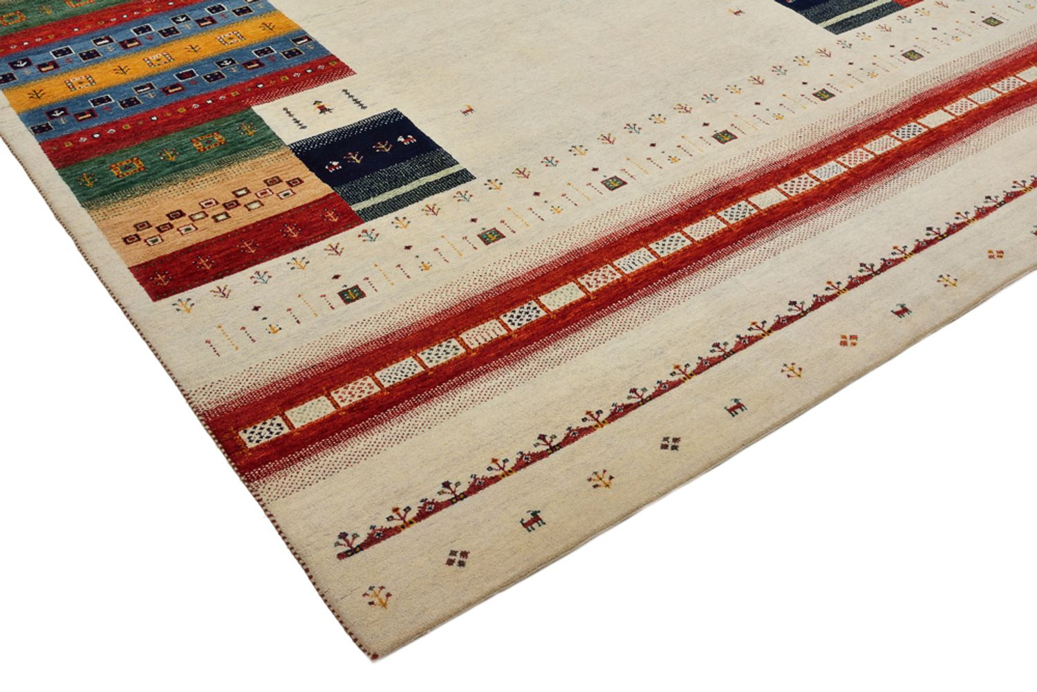 Gabbeh-tæppe - Loribaft Indus - 308 x 246 cm - lys beige