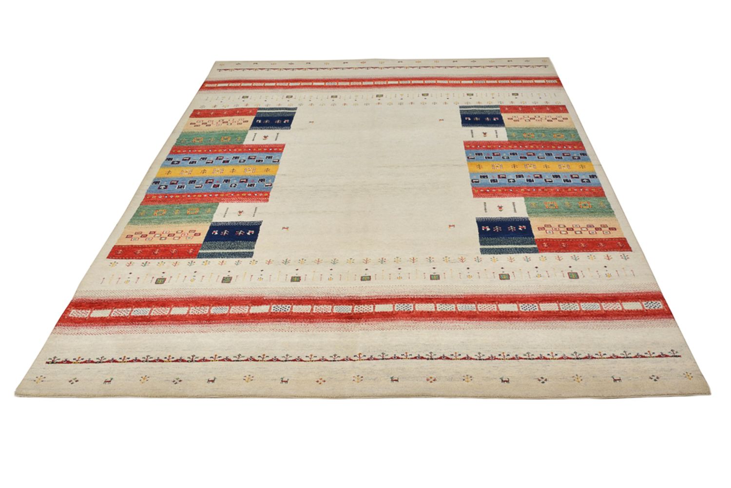 Gabbeh-tæppe - Loribaft Indus - 308 x 246 cm - lys beige