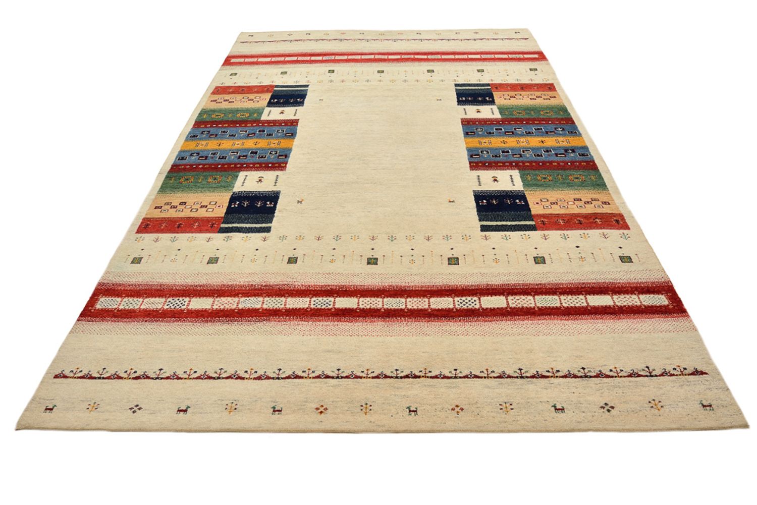 Gabbeh-tæppe - Loribaft Indus - 303 x 205 cm - lys beige