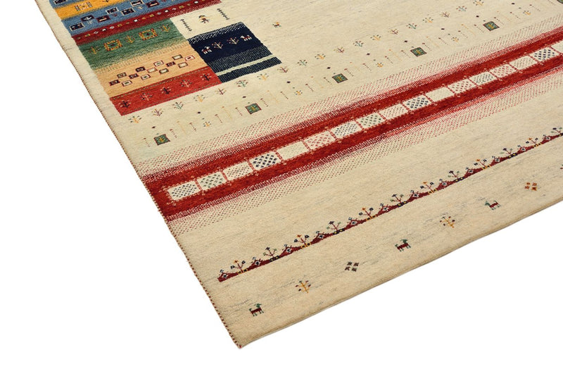 Gabbeh-tæppe - Loribaft Indus - 303 x 205 cm - lys beige