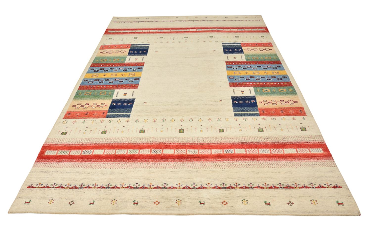 Gabbeh-tæppe - Loribaft Indus - 303 x 205 cm - lys beige