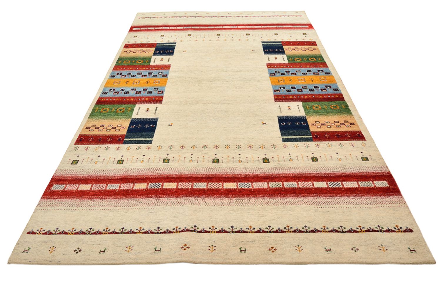 Gabbeh-tæppe - Loribaft Indus - 305 x 198 cm - lys beige