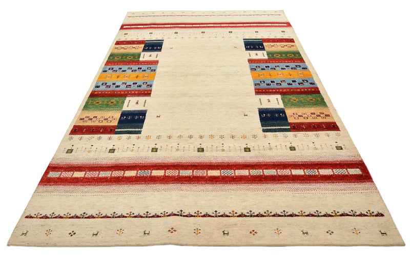 Gabbeh-tæppe - Loribaft Indus - 305 x 198 cm - lys beige