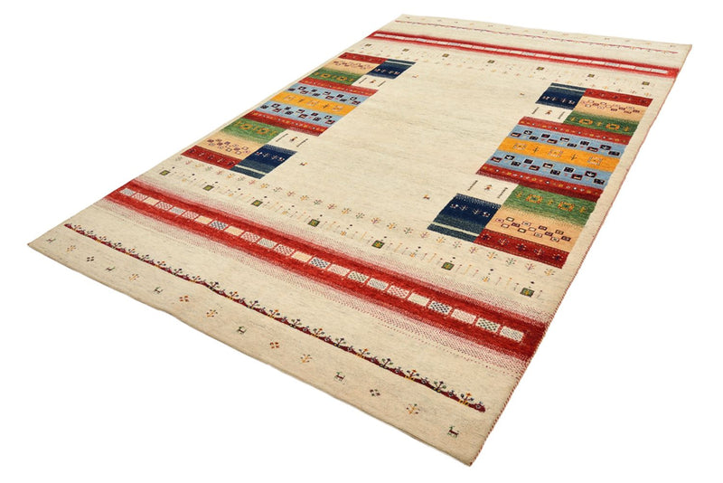 Gabbeh-tæppe - Loribaft Indus - 305 x 198 cm - lys beige
