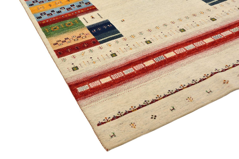 Gabbeh-tæppe - Loribaft Indus - 305 x 198 cm - lys beige
