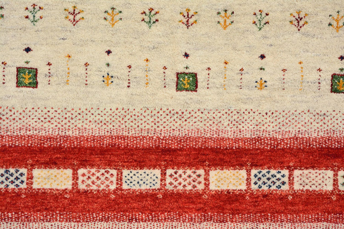 Gabbeh-tæppe - Loribaft Indus - 305 x 198 cm - lys beige