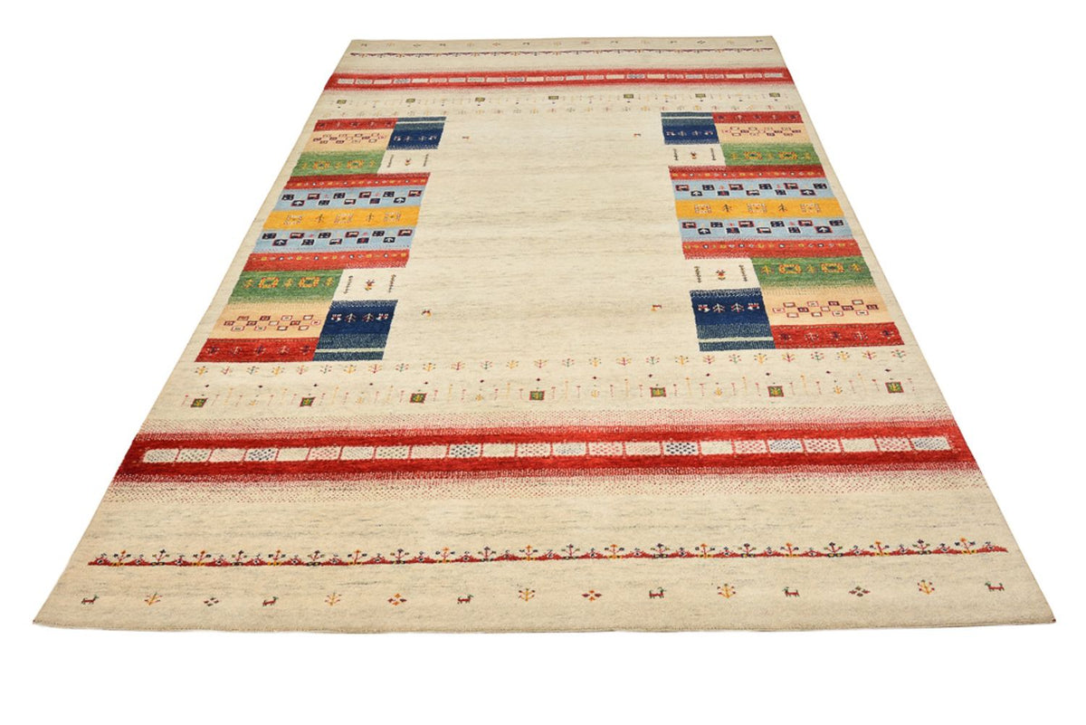 Gabbeh-tæppe - Loribaft Indus - 305 x 198 cm - lys beige