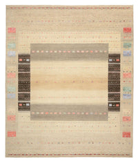 Gabbeh-tæppe - Loribaft Indus - 300 x 253 cm - lys beige