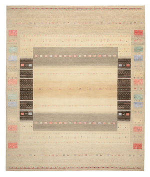 Gabbeh-tæppe - Loribaft Indus - 300 x 253 cm - lys beige