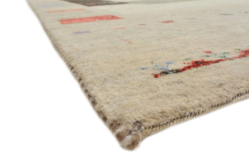 Gabbeh-tæppe - Loribaft Indus - 300 x 253 cm - lys beige