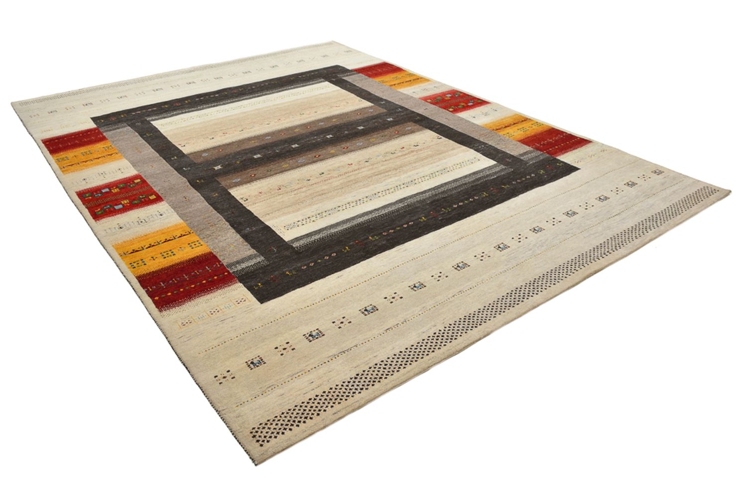 Gabbeh-tæppe - Loribaft Indus - 347 x 254 cm - lys beige