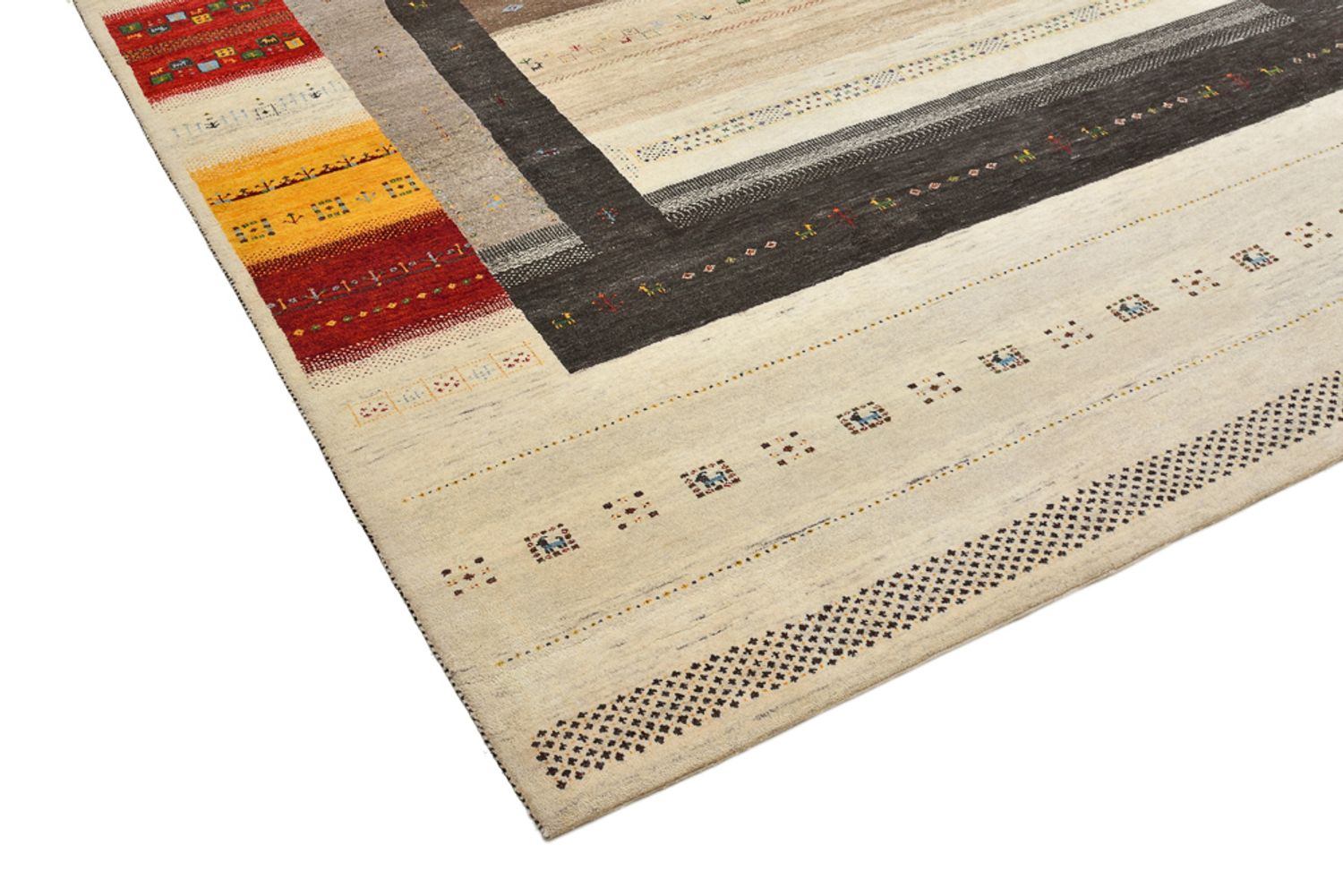 Gabbeh-tæppe - Loribaft Indus - 347 x 254 cm - lys beige