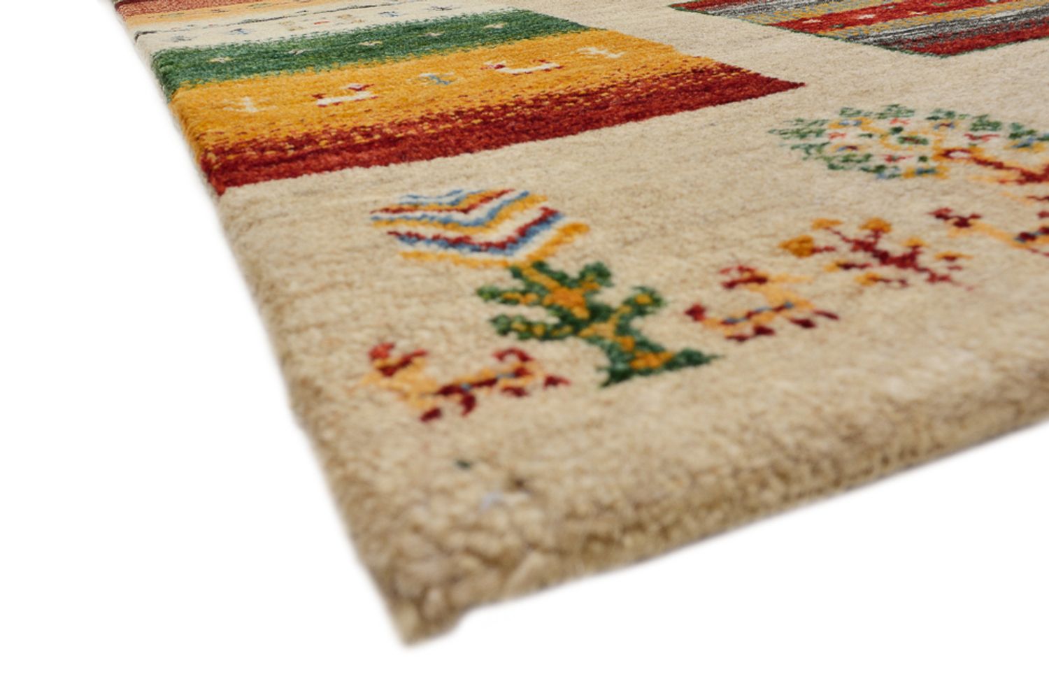 Gabbeh-tæppe - Loribaft Indus firkantet  - 256 x 250 cm - lys beige