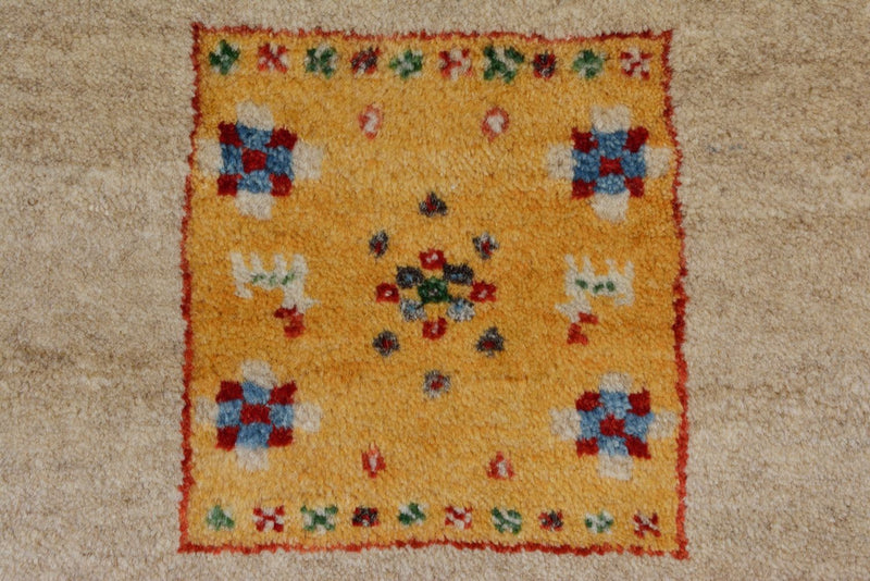 Gabbeh-tæppe - Loribaft Indus firkantet  - 256 x 250 cm - lys beige