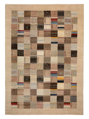 Gabbeh-tæppe - Loribaft Indus - 348 x 248 cm - mørk beige