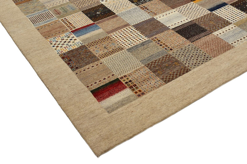 Gabbeh-tæppe - Loribaft Indus - 348 x 248 cm - mørk beige