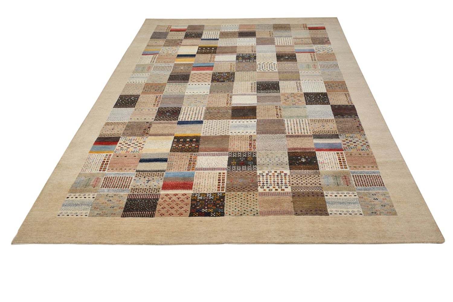 Gabbeh-tæppe - Loribaft Indus - 348 x 248 cm - mørk beige
