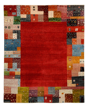 Gabbeh-tæppe - Loribaft Indus - 294 x 247 cm - rød