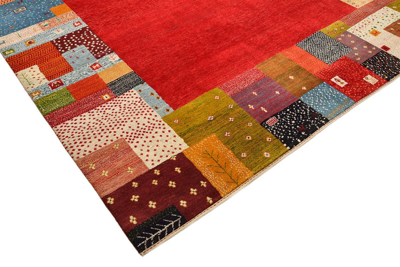 Gabbeh-tæppe - Loribaft Indus - 294 x 247 cm - rød