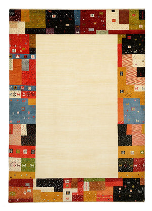 Gabbeh-tæppe - Loribaft Indus - 294 x 207 cm - lys beige