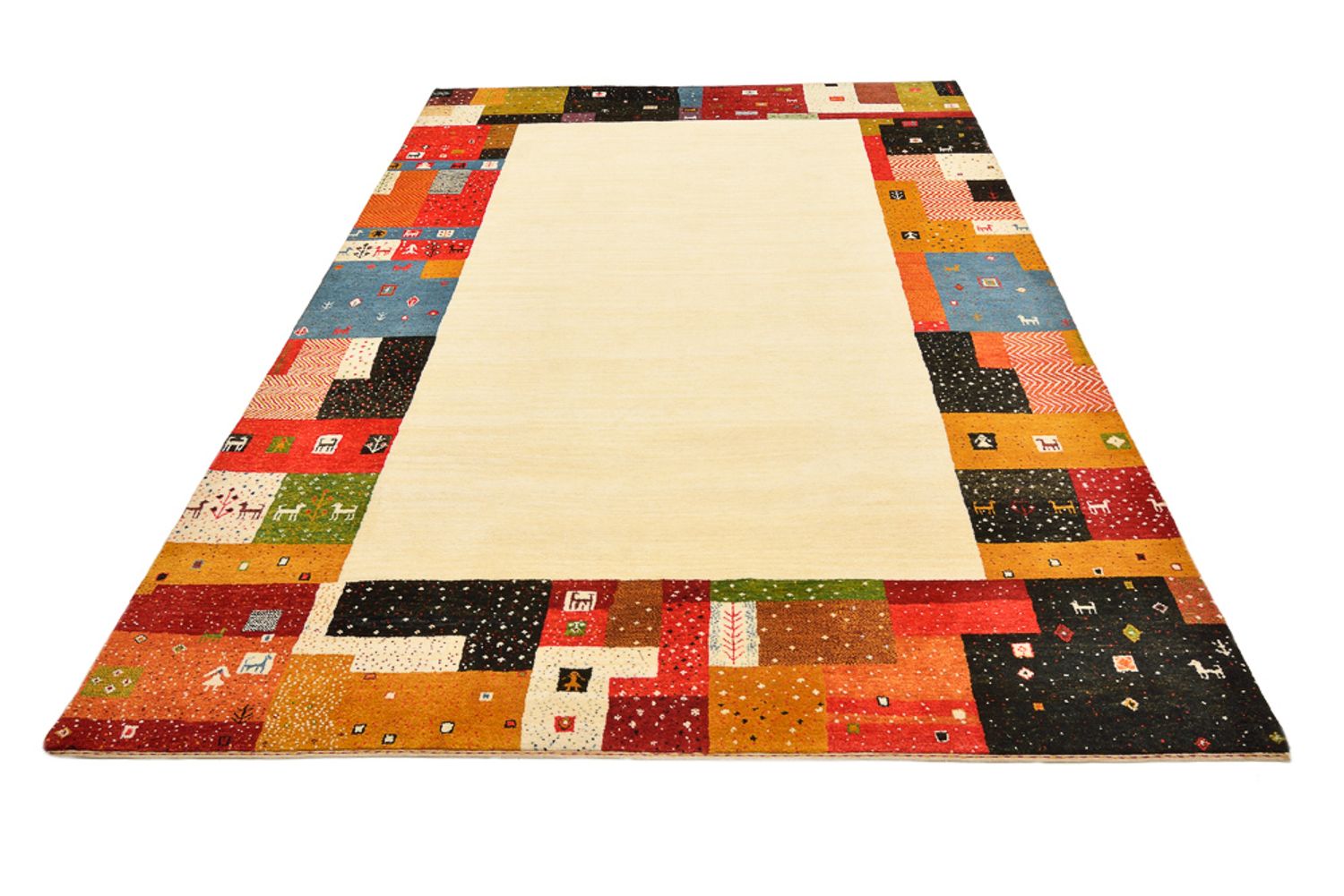 Gabbeh-tæppe - Loribaft Indus - 294 x 207 cm - lys beige