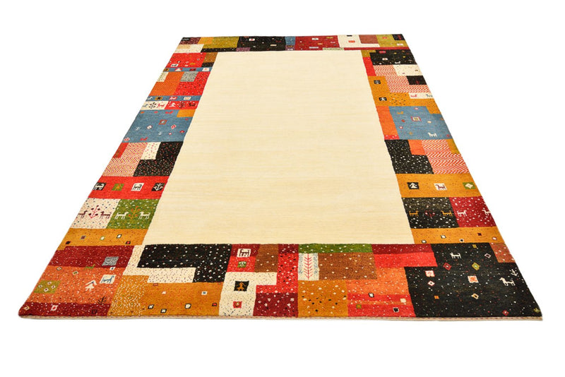 Gabbeh-tæppe - Loribaft Indus - 294 x 207 cm - lys beige