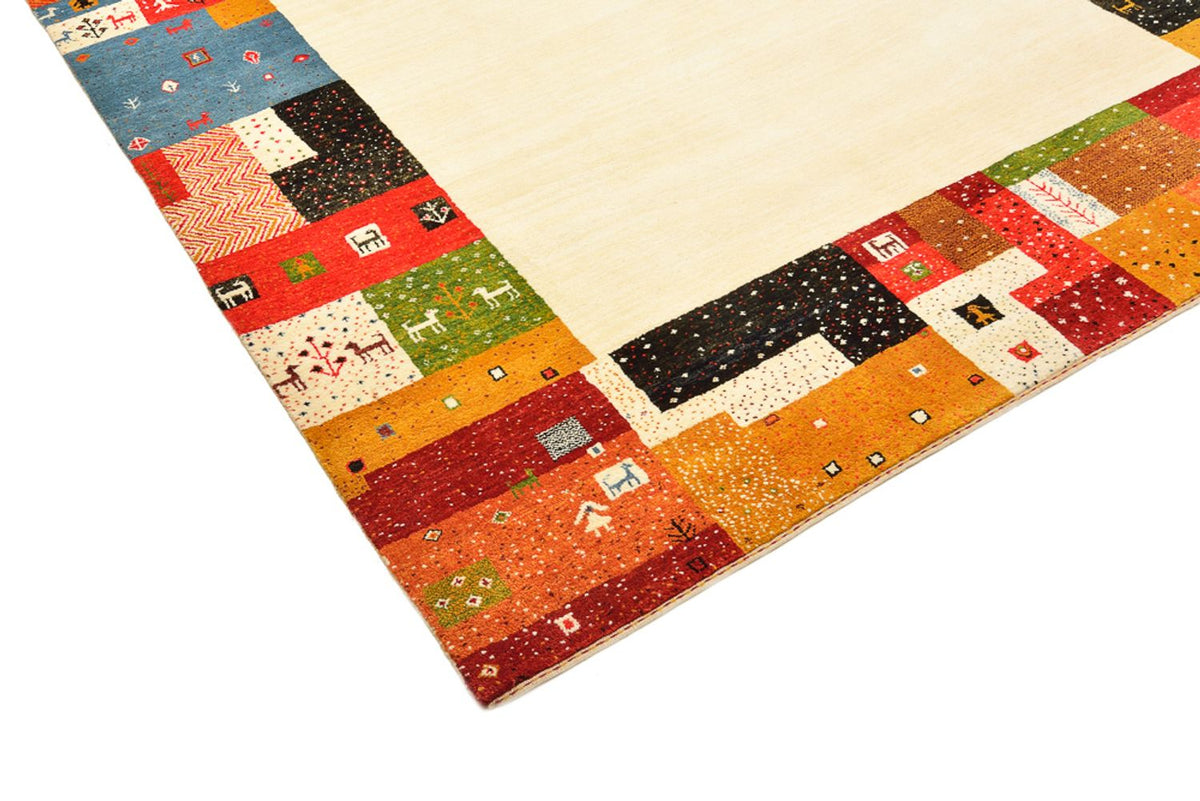 Gabbeh-tæppe - Loribaft Indus - 294 x 207 cm - lys beige