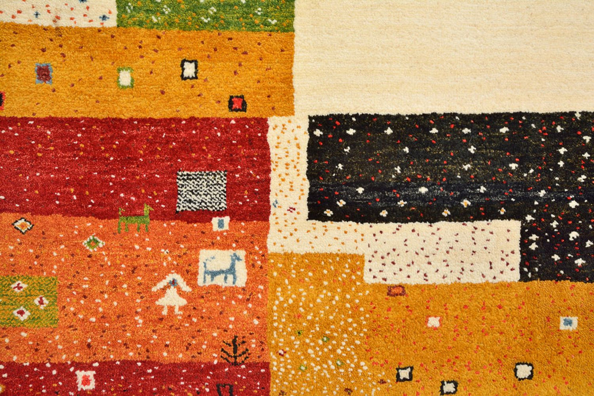 Gabbeh-tæppe - Loribaft Indus - 294 x 207 cm - lys beige