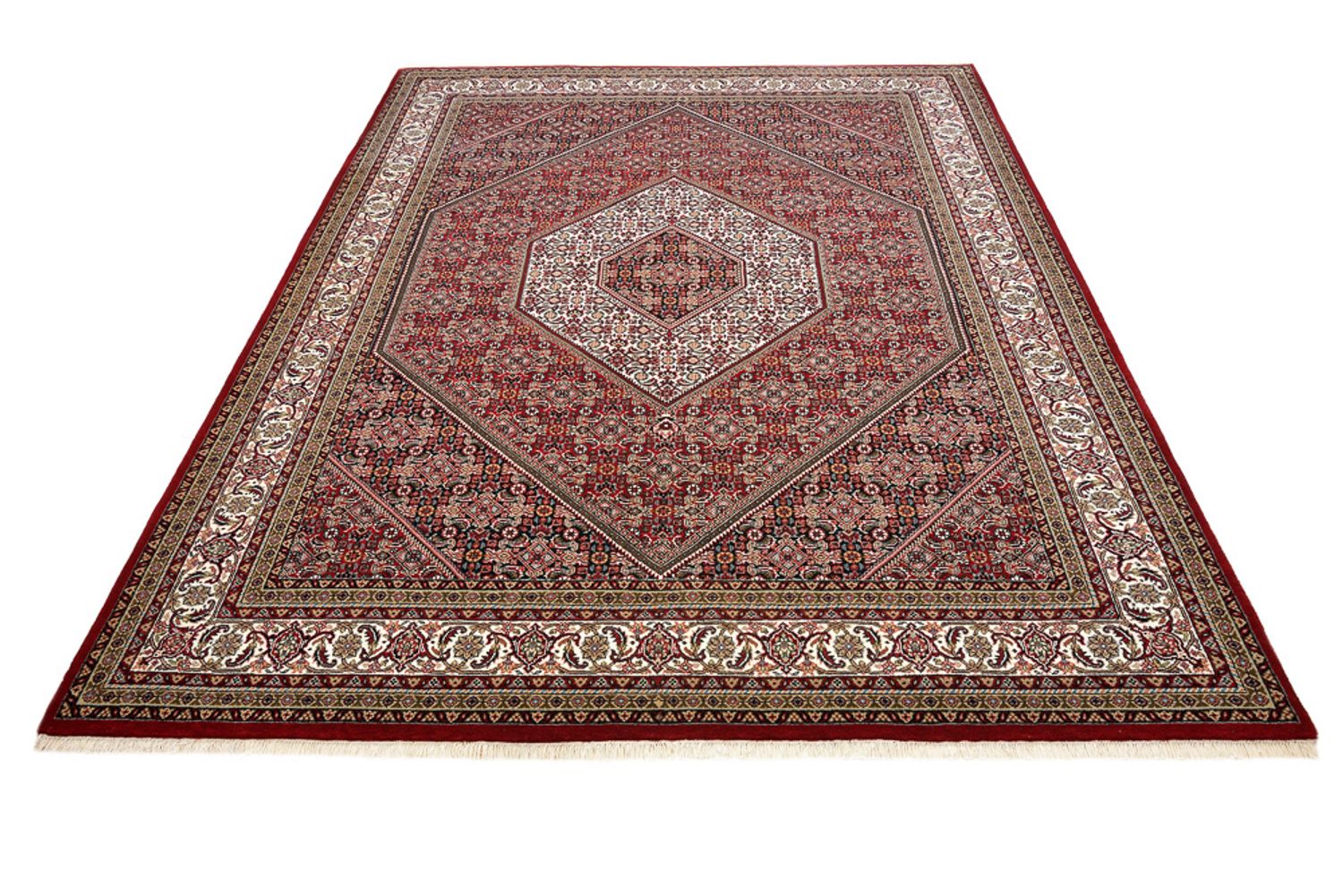 Persisk tæppe - Bijar - Royal - 250 x 199 cm - bordeaux rød