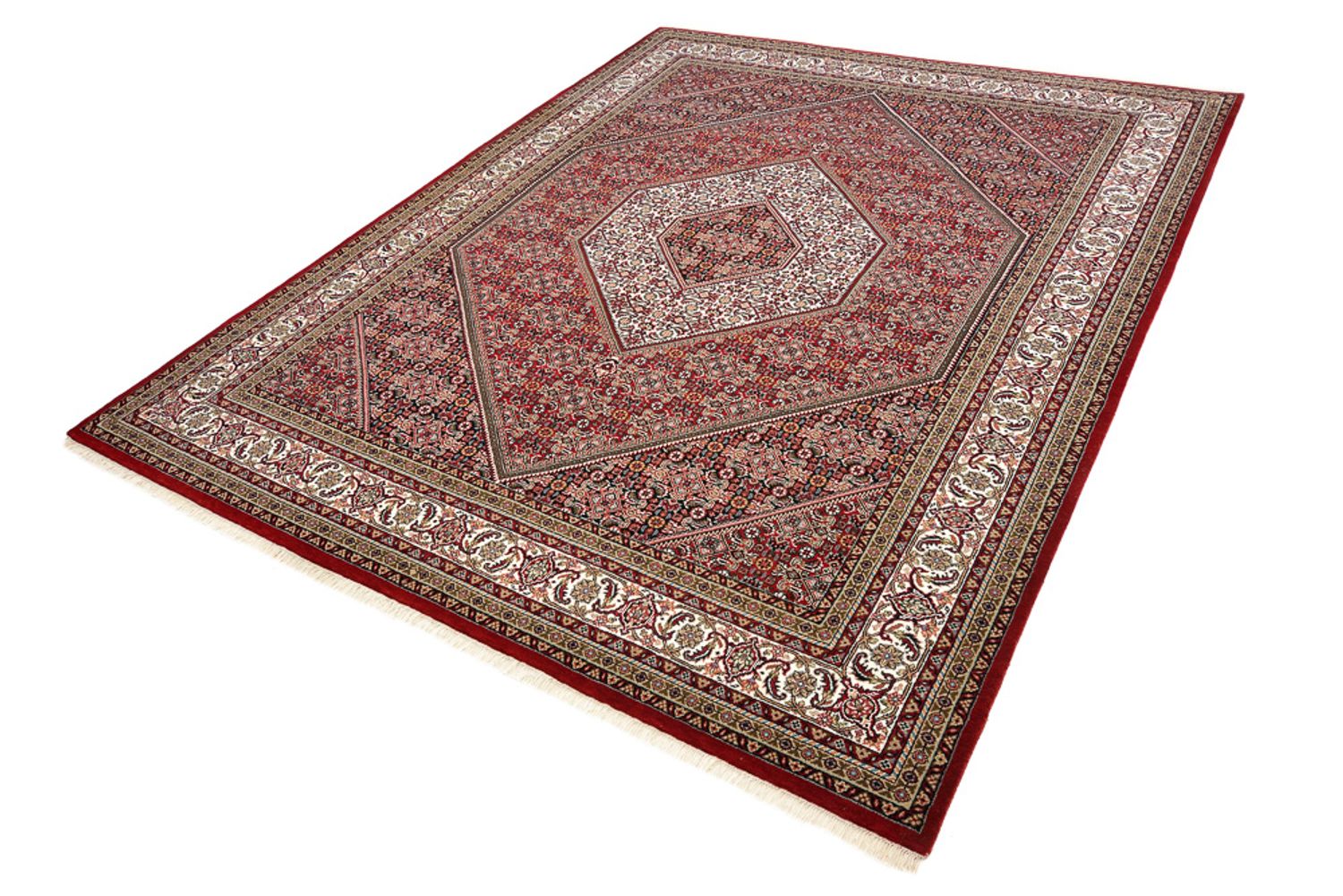Persisk tæppe - Bijar - Royal - 250 x 199 cm - bordeaux rød