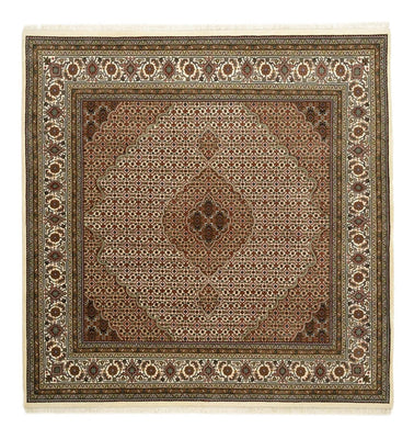 Orientalsk tæppe - Tabriz firkantet  - 203 x 201 cm - mørk beige
