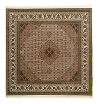 Orientalsk tæppe - Tabriz firkantet  - 203 x 201 cm - mørk beige