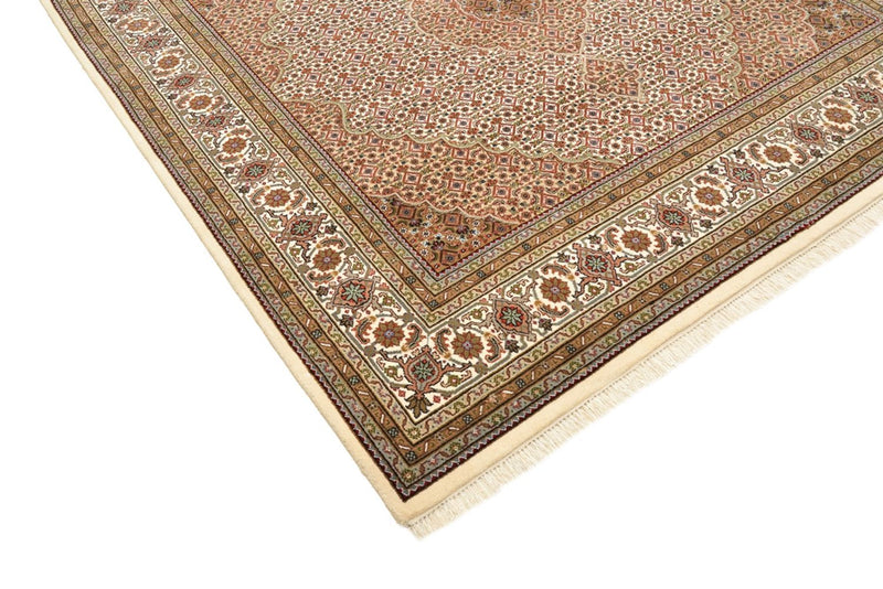 Orientalsk tæppe - Tabriz firkantet  - 203 x 201 cm - mørk beige