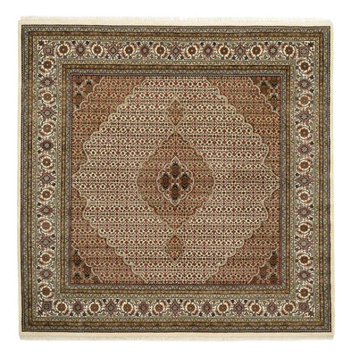 Orientalsk tæppe - Tabriz firkantet  - 203 x 201 cm - mørk beige
