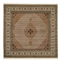 Orientalsk tæppe - Tabriz firkantet  - 203 x 201 cm - mørk beige