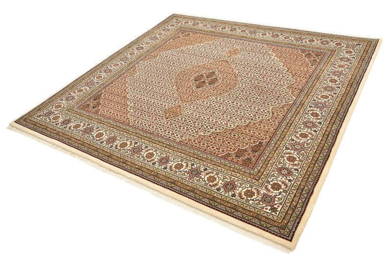 Orientalsk tæppe - Tabriz firkantet  - 203 x 201 cm - mørk beige