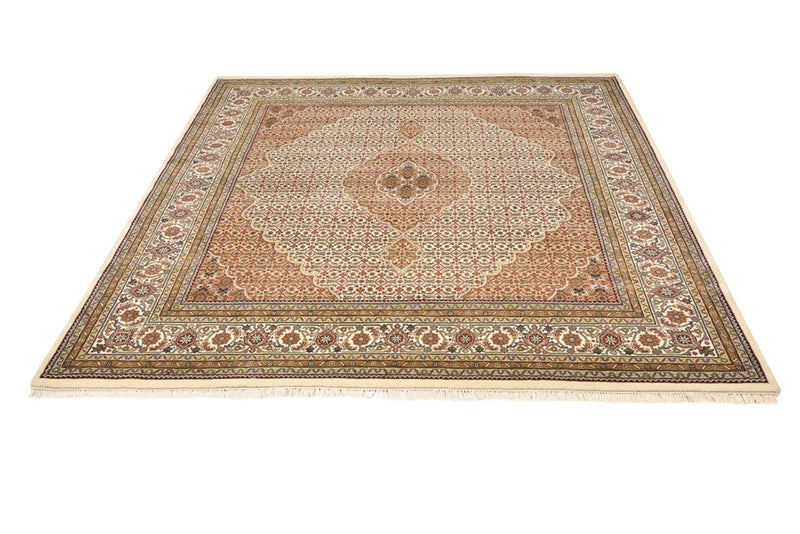 Orientalsk tæppe - Tabriz firkantet  - 203 x 201 cm - mørk beige