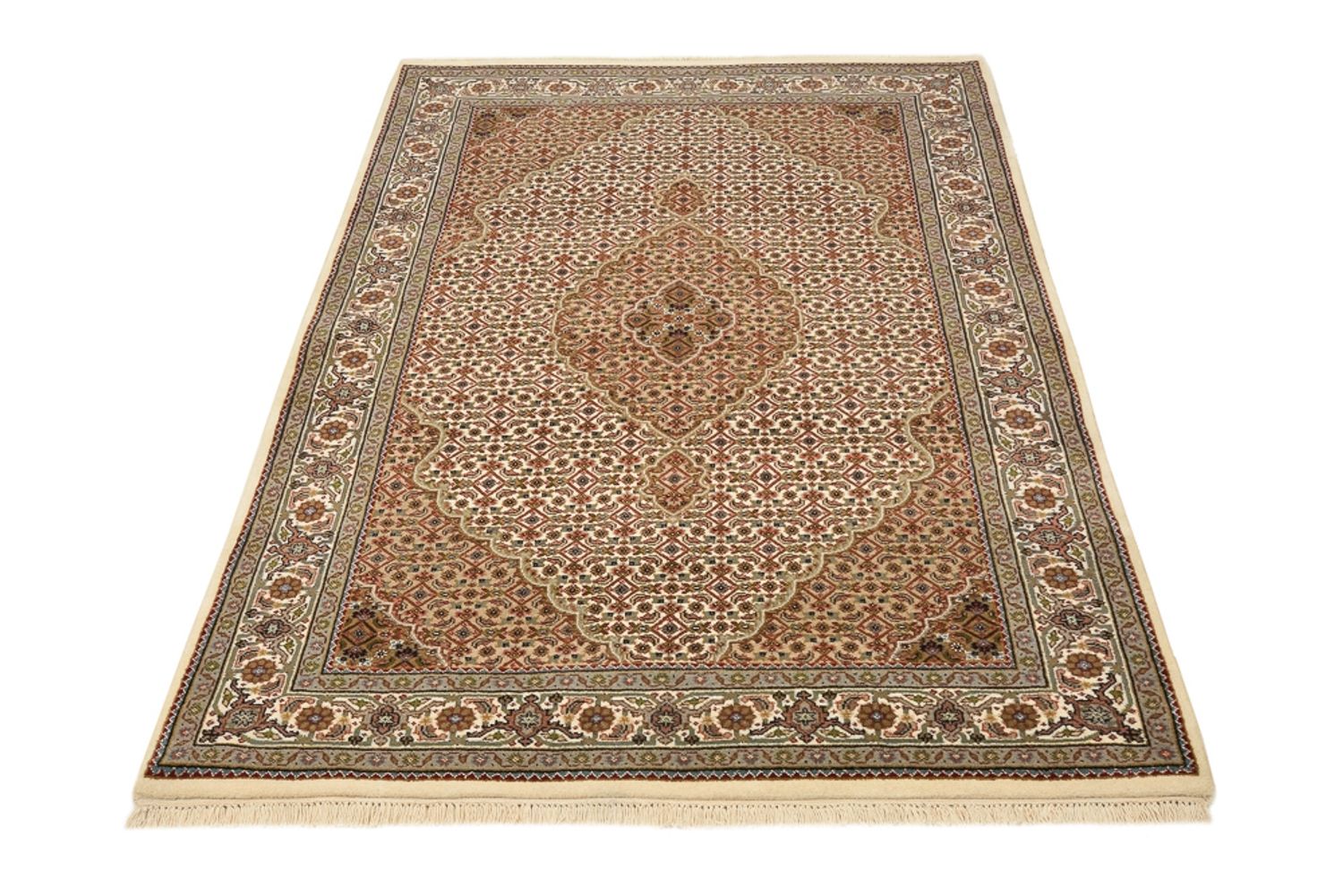 Orientalsk tæppe - Tabriz - 177 x 125 cm - mørk beige