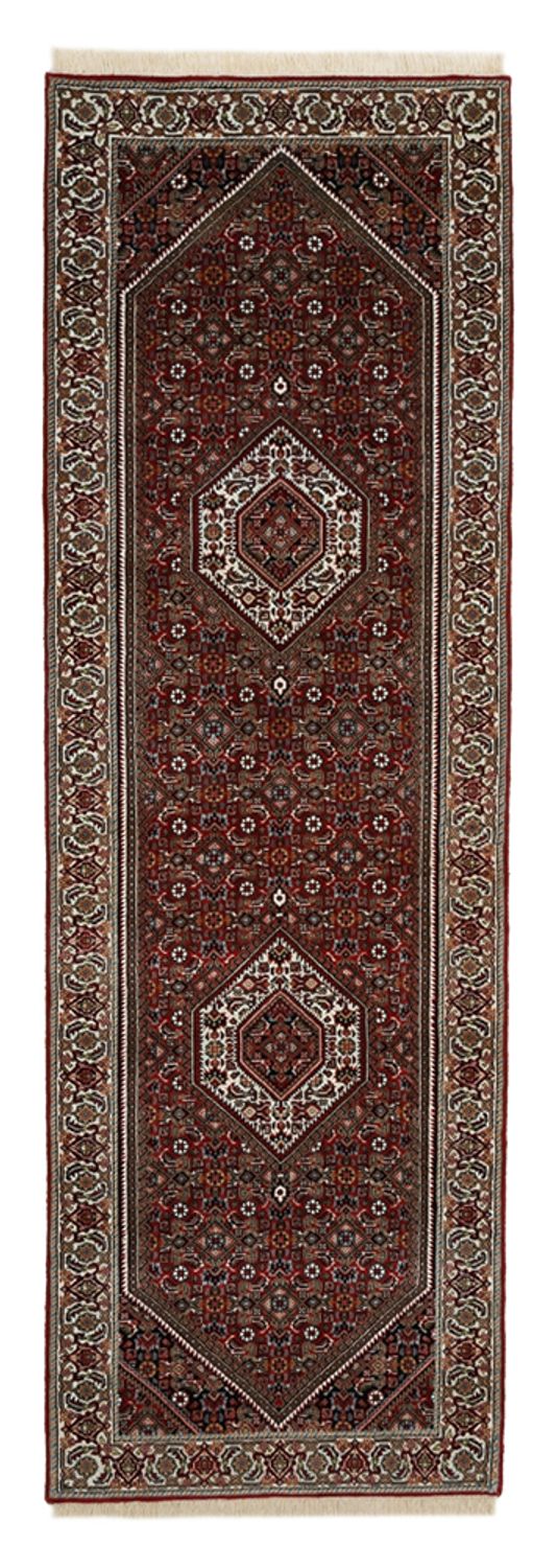 Løber Persisk tæppe - Bijar - 245 x 79 cm - bordeaux rød